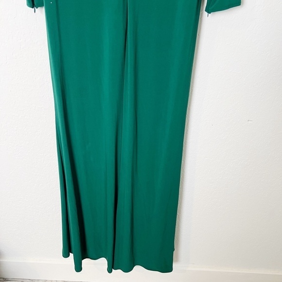 Mac Duggal V Neck Long Sleeve High Slit Gown - Picture 6 of 9